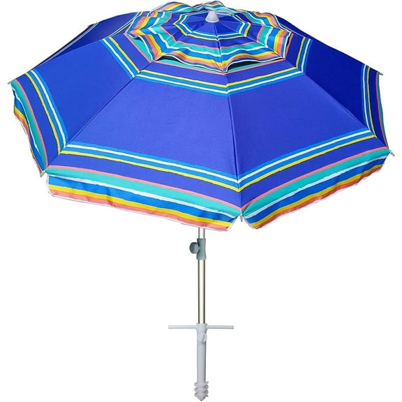 7ft Heavy Duty High Wind Beach Umbrella Parasols with Sand Anchor Vent Tilt UV 50  Sun Protection Portable Outdoor Sunshade Umbrellas Carry Bag for Patio Garden Pool Backyard Blue