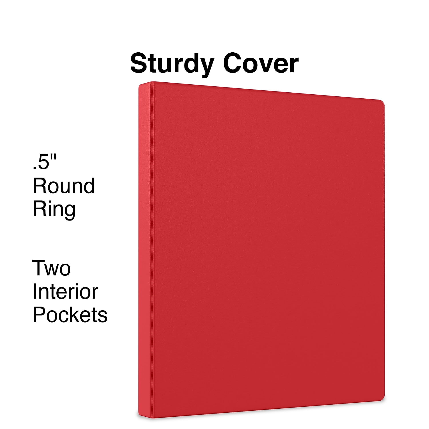 Staples Simply .5-inch Light-Use Round 3-Ring Binder Red (26852) 26852-CC