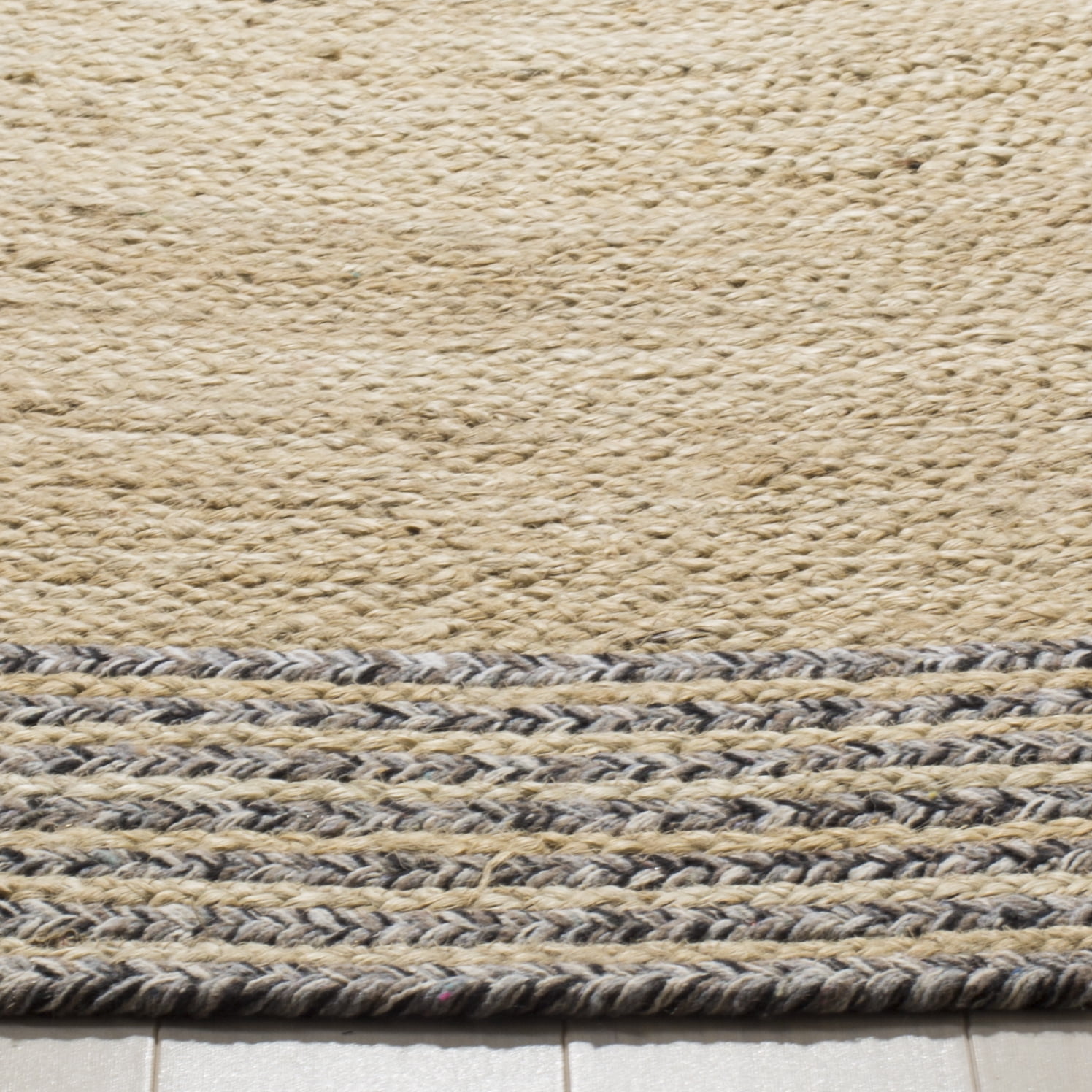 Safavieh Cape Cod Rug Collection Cape Cod Charmaine Transitional Striped Woven Off-White Geometric Area Rugs, 5' x 5' Indoor