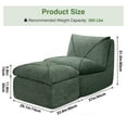 thumbnail image 3 of COOLHUT 29.1"W Accent Chair, Upholstered Beanbag Sofa Chair, Modern Single Chair Accent Chair for Living Room Bedroom with Ottoman, Olive Green, 3 of 16