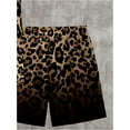 thumbnail image 6 of Men's 2 Piece Outfits Leopard Print Outfit Button Up Short Sleeve Shirt and Drawstring Shorts Set, 6 of 6
