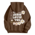 thumbnail image 7 of Bibifish Womens Hoodies Letter Floral Print Drawstring Hoodies With Pocket Oversized Fit Spring Fall Long Sleeve Stylish Pullover Tops For Ladies, 7 of 7