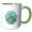Green/White, variant on 3drose, New York City, New York, the United States of America, Coordinates, 15oz Mug