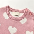 thumbnail image 5 of Odeerbi Toddler Girls Spring Fall Sweater Dress Cute Valentine's Day Cotton Knit Dresses Fashion Heart Printed Round Neck Long Sleeve Pleated Dress Toddler Girls Clothes, 5 of 6