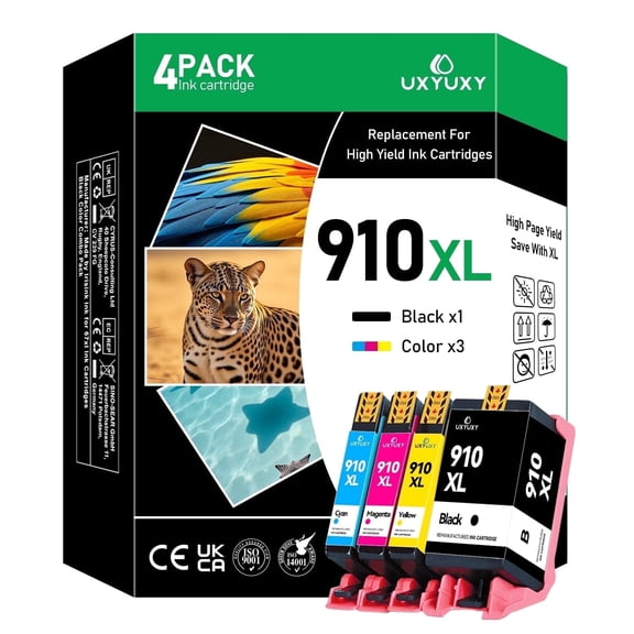 910XL Ink Compatible for HP 910 Ink Cartridge for 910 HP Ink 910 (Black Cyan Yellow Magenta, 4-Pack)