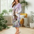 thumbnail image 5 of Yuyamidu Easter Egg Bathrobe for Women Rabbit Robe with Front Zipper Comfortable Mid-Calf Length Robes Size 4XL Female Sleepwear Ladies Long Elegant Night Robes, Purple, 5 of 7