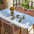 thumbnail image 3 of Light Blue Christmas Table Cloths for 5 Foot Rectangle Tables, Xmas Elk Tree Snowflake Forest Patio Waterproof Elastic Fitted Tablecloths, Washable Rectangular Table Cover for Camping, 3 of 8