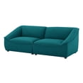 thumbnail image 1 of Loveseat Sofa, Fabric, Teal Blue, Modern Contemporary Urban Design, Living Lounge Room Hotel Lobby Hospitality, 1 of 10
