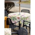 thumbnail image 4 of Outdoor Tablecloth with Umbrella Hole and Zipper, Pink Purple Flower Square Table Cloth 60x60 Inch Waterproof Tablecloth, Spring Vintage Country Floral Leaf Plant Picnic Table Cover for Patio Camping, 4 of 7