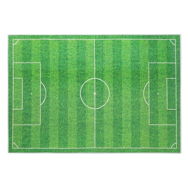 Low Pile Kids Rug for Playroom - Ultra-Thin Non-Slip Kids Area Rug - Washable Cotton Educational Rug for Kids Room - 39.5 x 59 Inches Basketball Rug for Kids