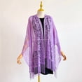thumbnail image 5 of Lumtrix Lace Floral Shawls and Wraps for Women Evening Formal Dresses Wedding Bridal Shawl Scarf with Tassels Purple One Size, 5 of 5