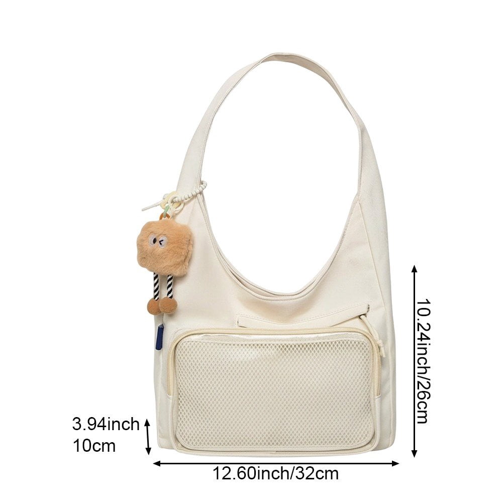 Jiibva Kawaii Ita Bag Shoulder Bag for Women Large Capacity Tote Bag Clear Window Anime Pin Display Messenger Bag Handbags Purse
