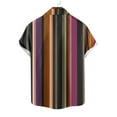 thumbnail image 6 of Wyobmus Mens Summer Striped Shirts Front Button Down Short Sleeve Casual Beach Hawaiian Shirts with Pocket S-5X O-Purple, 6 of 6