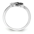 thumbnail image 2 of White Sterling Silver Ring Band Themed Diamond Round Black, 2 of 6
