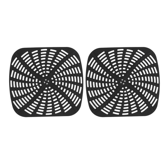 Falleo Clearance 2pcs Fryer Reusable Silicone Fryer Liner Scratch Resistant Silicone Liner Mat for Ninja Foodi AG301 Fryer Black