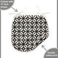 thumbnail image 4 of Geometric Dining Chair Pad, Monochrome Lattice Pattern with Rhombuses and Crossing Lines Print, Water Resistant Pillow with Straps for Kitchen Seats, 4 Set, Charcoal Grey Eggshell, by Ambesonne, 4 of 5
