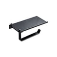 thumbnail image 2 of Tenedor de rollo de papel Cuarto de baño Montado en la pared Smartphone Shelf Punching Tissue Rack Organizador anti-gota para el restaurante Dormitorio Negro tholdsy HA010504-02B, 2 of 6