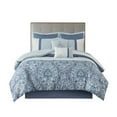 thumbnail image 4 of 8 Pieces Comforter Set, Oversized Quilt Set for All Seasons, 1 Comforter, 2 Shams, 1 Bedskirt, 2 Decorative Pillows, 2 Euro Shams, Blue, 4 of 9