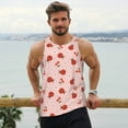 thumbnail image 6 of Zufioo Ladybug With Flower Print Men's Vest, Sleeveless Quick-drying Muscle T-shirt, Suitable for Sports Fitness, Home Leisure Wear-Large, 6 of 7