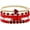 red, variant on Bohemian Multilayer Heart Clay Stacked Bracelet Set Colorful Surfer Clay Gold Beaded Elastic Bracelet for Women Summer Beach Boho Vacation Jewelry