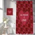 thumbnail image 4 of Valentines Shower Curtain Valentine''s Day Shower Curtain Sets Romantic Red Heart Bathroom Decor Holiday Waterproof Fabric Washable Bathroom Curtain Decoratives 72" x 72" with 12 Hooks, 4 of 6