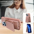thumbnail image 6 of SaniMore RFID Blocking Wallet Case for iPhone 13 Pro, Crossbody Zipper Purse Case for Women/Girls, Wrist Strap PU Leather Card Holder Kickstand Cover for Apple iPhone 13 Pro, Rosegold, 6 of 9