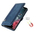 thumbnail image 6 of Zipper Wallet Case for Samsung Galaxy S24 Ultra with Wrist Strap, Premium PU Leather Folding Kickstand Card Holder Flip Case Magnetic Closure Full Body Protection for Samsung Galaxy S24 Ultra, Blue, 6 of 9