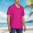 thumbnail image 5 of Daiia Darkmagenta Hawaiian Shirt for Men Gentle Cotton Regular Short Sleeve Casual-Large, 5 of 9