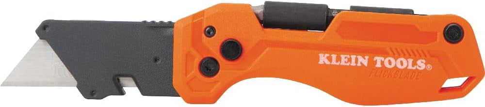44304 Folding FLICKBLADE Utility Knife, Compact, Removable Impact Driver, 1/4-Ih Nut Driver and #2 Phillips Bit