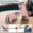 thumbnail image 4 of Allytech Case for Samsung Galaxy S22 Ultra, Hidden Kickstand PU Leather [Compatible with MagSafe] Case, [Anti-Drop & Shockproof] Ultra Slim Retro Protective Case for Women Men - Rosegold, 4 of 8