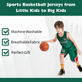 thumbnail image 6 of Mexico Youth Boys Basketball Jerseys Outdoor Sport Fans Activewear Training Jerseys Sleeveless Tank and Shorts Set Green L, 6 of 7