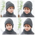 thumbnail image 5 of EHRWE Kids Winter Beanie Hat Toddler Kids Boys Girls Beaniess Hat Scarf Set Winter Cute Solid Color Knit Cap Neck Warm Cold Weather Hats Children Classic, 5 of 5