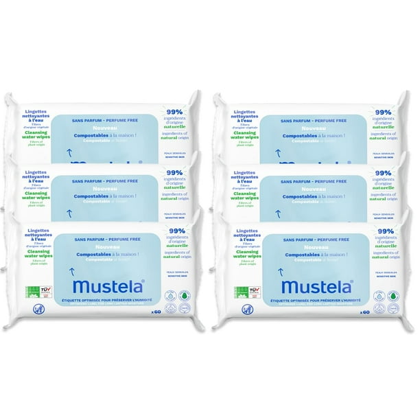 Toallitas limpiadoras compostables Mustela Baby 6x60 sin fragancia