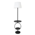 thumbnail image 1 of Elegant Designs Table de Chevet Table d'Appoint Double Étagère Lampe de Sol Décorative, Noir, 1 of 5