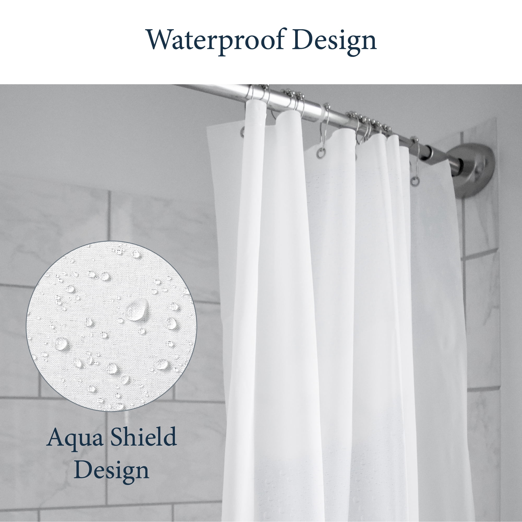 LiBa PEVA 8-Gauge Bathroom Shower Curtain Liner, 36 W x 72 H 8G Frosted,  Heavy-Duty Thickness Stall Shower Liner, Waterproof, Mold &  Mildew-Resistant, Heavyweight Non-Toxic Fabric 