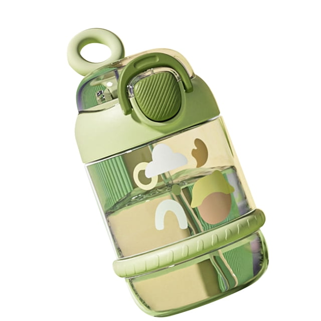 Kids Water Bottle 450ml Leak Proof Sports Bottle Plastic Durable Lightweight Anti Fall Portable Drinking Bottle with Easy Access Lid and Straw for School Nursery Travel