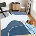 thumbnail image 7 of CAROMIO Area Rug Boho Washable Rug Contemporary Floor Carpet Botanical Print Accent Rug Minimalist Area Rug Modern Abstract Rug, 9' x 12' Blue, 7 of 7