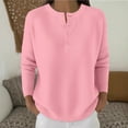 thumbnail image 2 of BLVB Fall Sweaters for Women Cozy Casual Crewneck Pullover Button Long Sleeve Knit Sweaters Tops Winter Fashion Clothing, 2 of 7