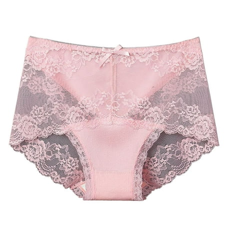 Mairbeon Women Underpants Hollow Out Super Breathable Soft Solid Color Mid Waist Anti-septic Elastic Flower Embroidery Lace Women Panties Inner Wear Clothes