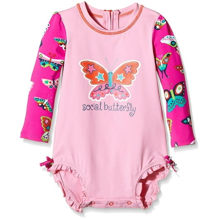 Hatley Baby Girls' Electric Butterflies Rash Guard