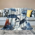 thumbnail image 2 of ARISTURING  Sea Turtle Throw Blanket Underwater World Sea Turtle Sea Grass Natural Watercolor Style Plush Sherpa Blanket Cozy Fluffy Blanket Sea Turtle Gifts…, 2 of 6