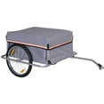 thumbnail image 1 of Aosom Bicycle Cargo Trailer Cart Carrier Garden Use w/ Quick Release, Cover, Grey, 1 of 10