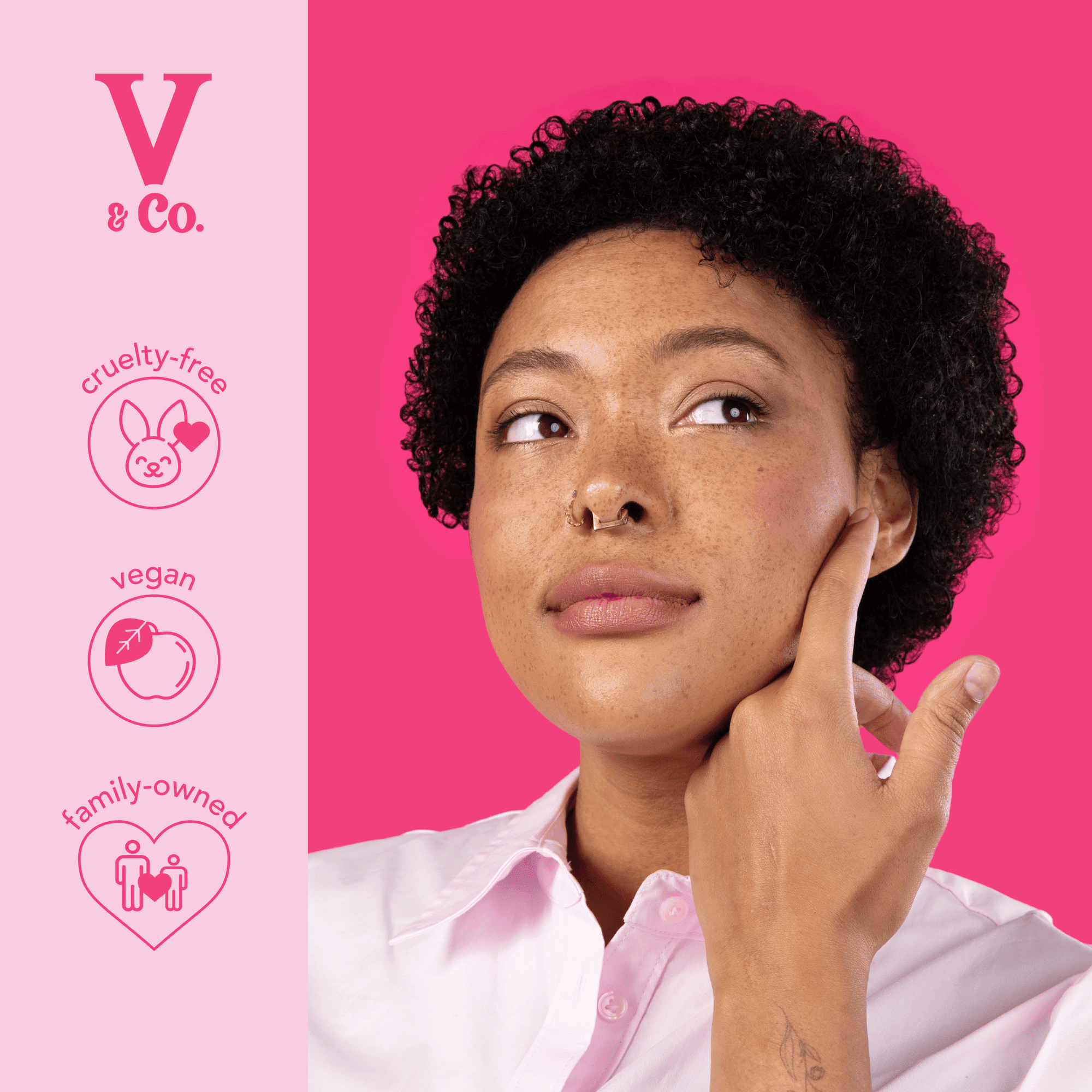 V&Co. Beauty Curly Pop Curl Defining Mousse – Curl Mousse for Curly Hair, Anti Frizz & Moisturizing Hair Care with Peptides & Jojoba Oil, 7 fl oz