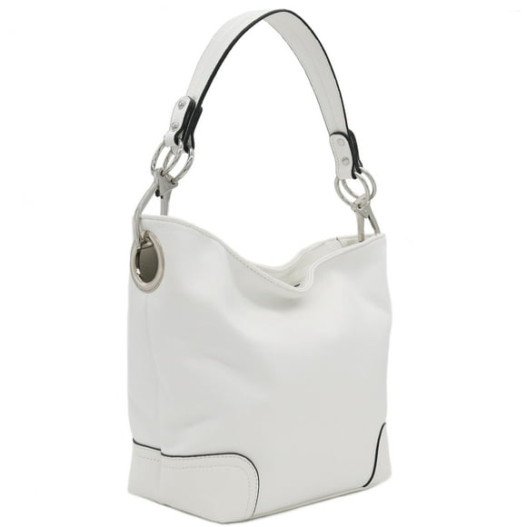Bolso de hombro Hobo ALYSSA blanco con herrajes Big Snap Hook