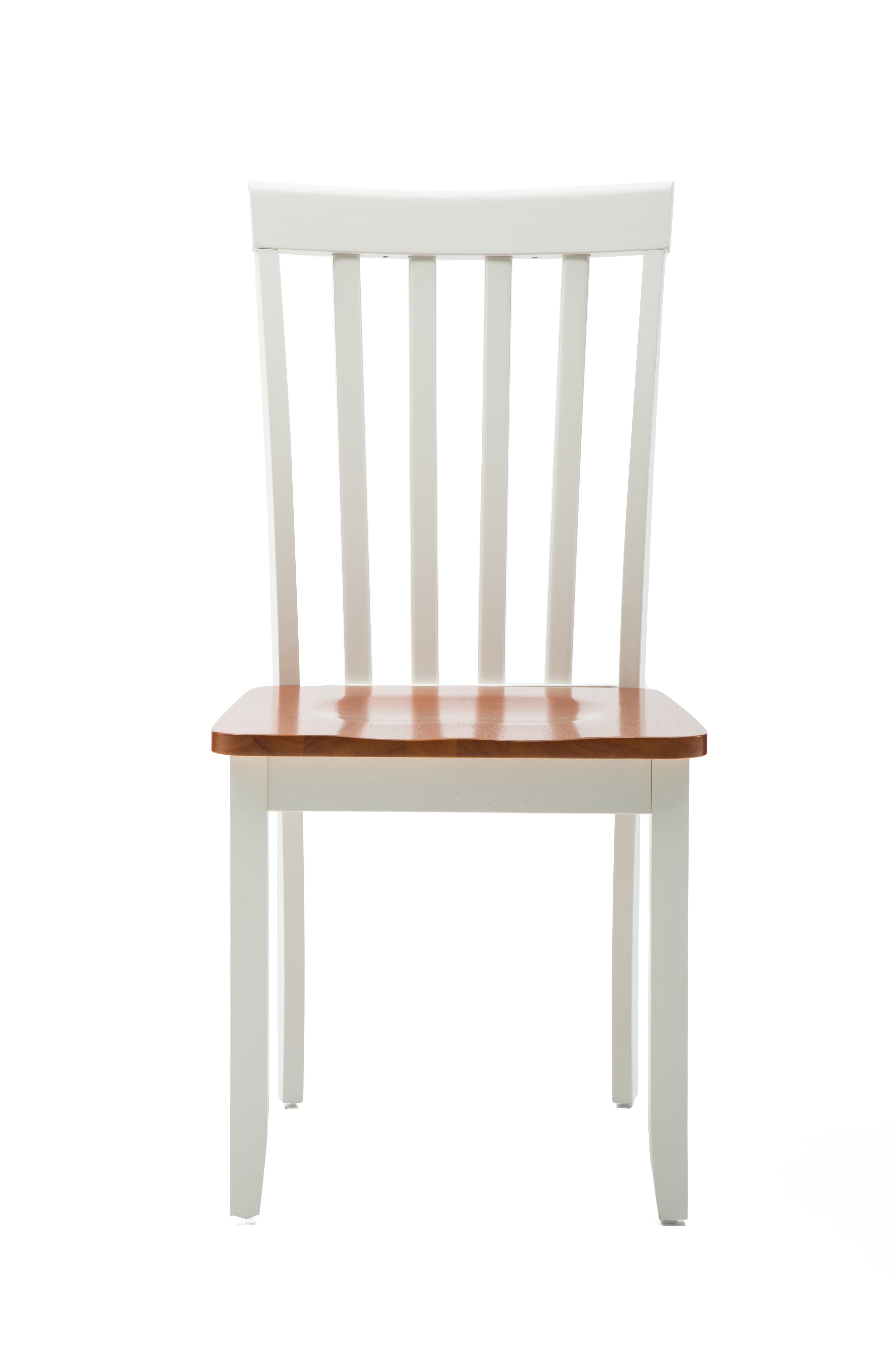 Boraam Bloomington High Back Wood Dining Room Chairs, Set of 2, Cream/Honey Oak Finish