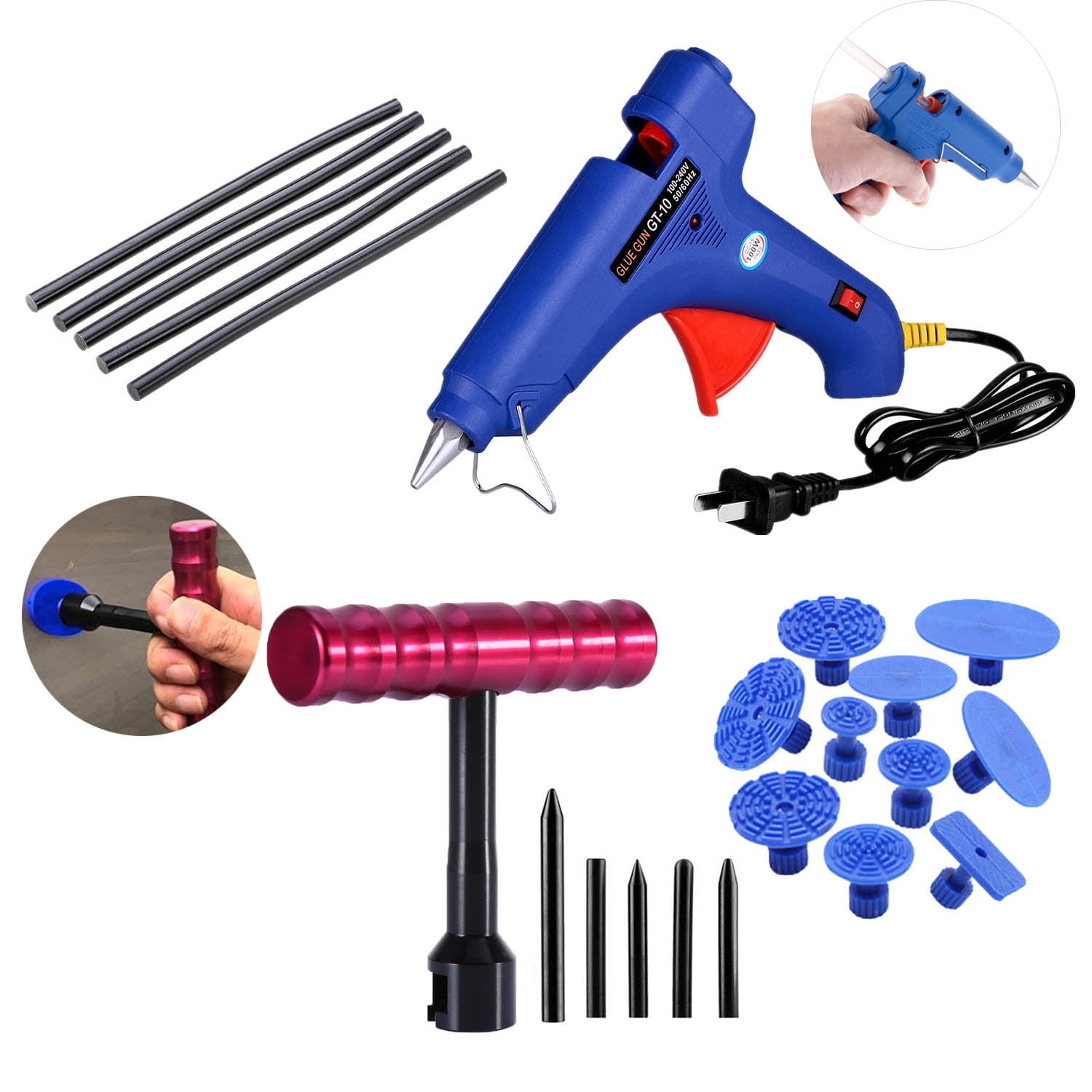 Tools Dent Puller Grip PRO Dent Lifter Pulling Tabs 20W Hot Melt Glue Gun Pro Glue Sticks for
