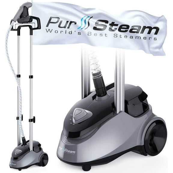 PurSteam Standing Garment Steamer with Wheels, 1h  of Continuous Steam, Ironing Board