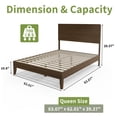 thumbnail image 5 of Zimtown Queen Bed Frame,Solid Pine Wood Platform Bed with Headboard, Rustic Walnut, 5 of 10