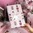 thumbnail image 2 of HOMERAL Christmas Wrapping Paper Roll - Pink Gift Wrap with Nutcracker Mouse, Dancing Girl, Candy Cane, Dahlia - Perfect for Christmas - 17 Inch X 33 Feet, 2 of 6