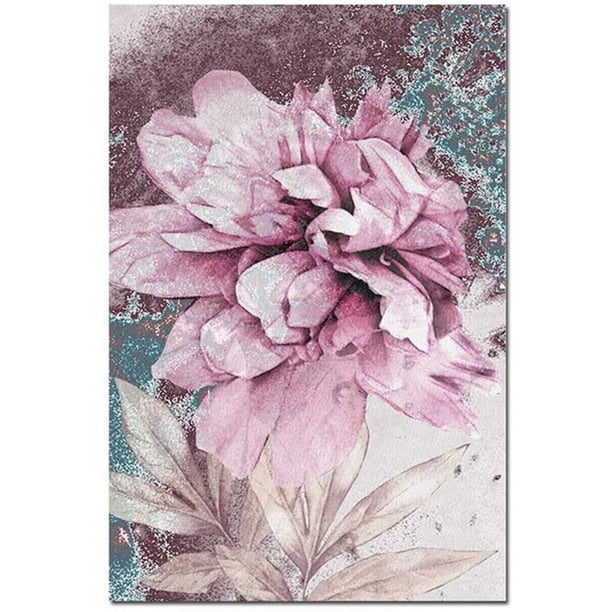 Cuadro en lienzo sin marco, estilo nórdico, con flores, para decoración de pared, para el hogar, sala de estar, 2 unidades, 50 x 70 cm